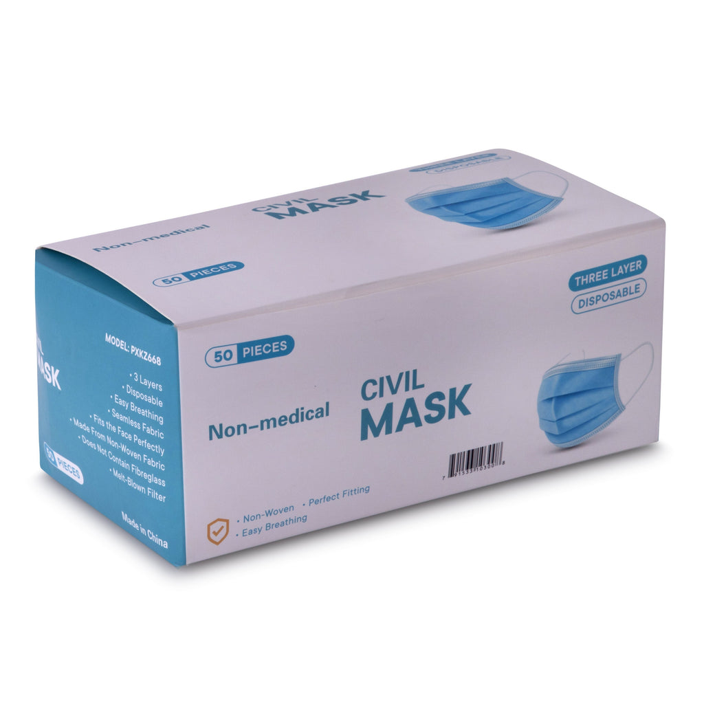 Disposable 3-Layer Face Mask (50-Pack)