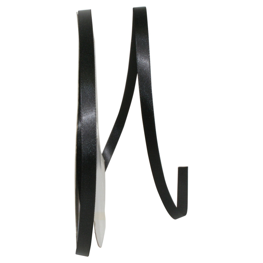 MEEDEE Black Satin Ribbon 3/8 Inch Black Ribbon Double Faced Satin Ribbon  Black Silk Ribbon Black Wedding Ribbon Black Decorative Ribbon for Gift