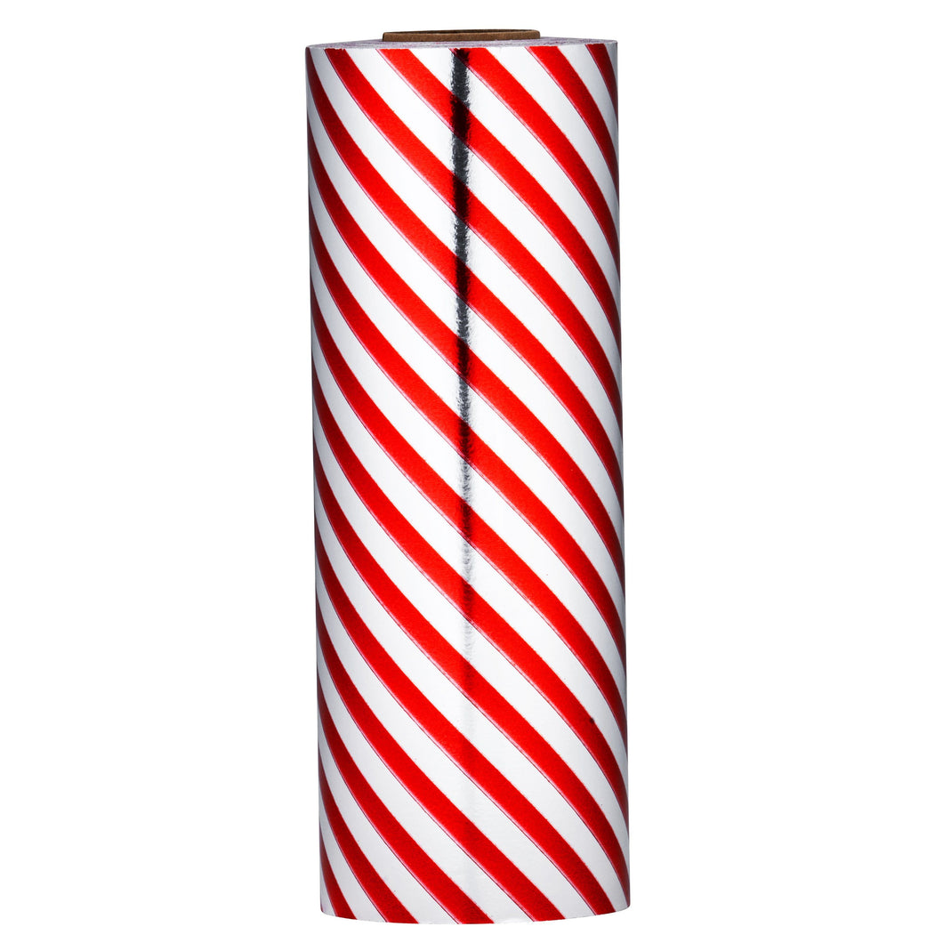 Red and Silver Striped Wrapping Paper 7.5