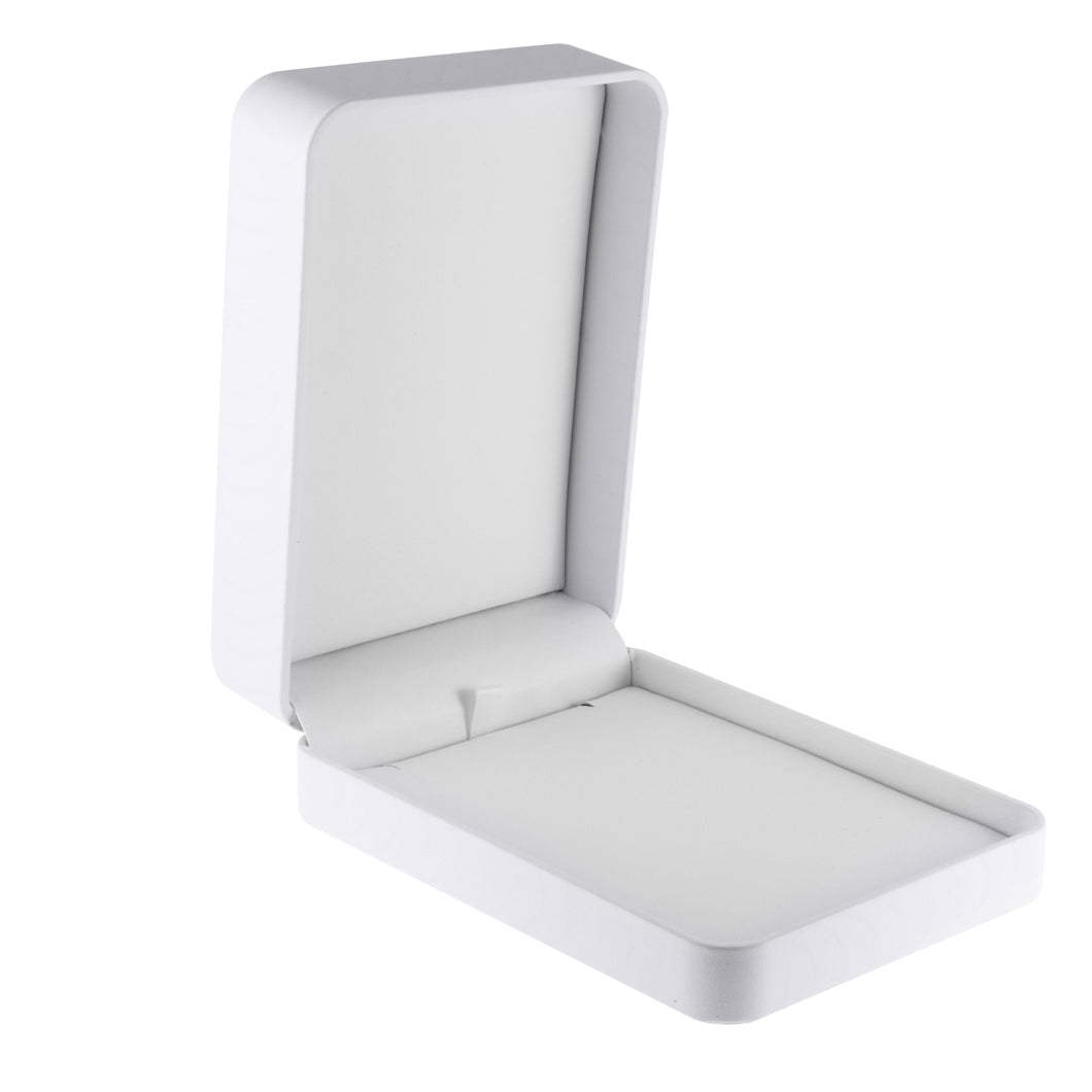 Soft Leatherette Pendant/Necklace Bar Box, Classic Collection CLASSIC CL85-WT White 12 allurepack