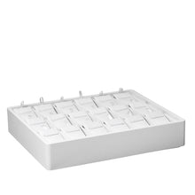 Stackable 18 Pendant/ Earring Pad Small Tray, Allure Leatherette Trays Showcasetray DTS31-WT White 1 allurepack