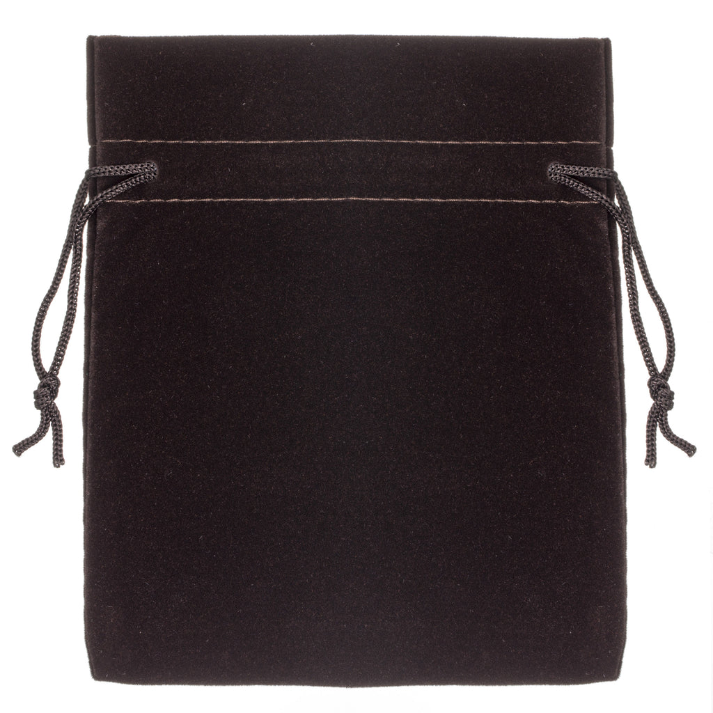 ▷ LARGE Velvet Black Pouch with Drawstrings