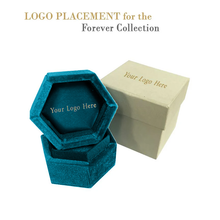 Ribbed Velvet Hexagon Ring Box, Forever Collection