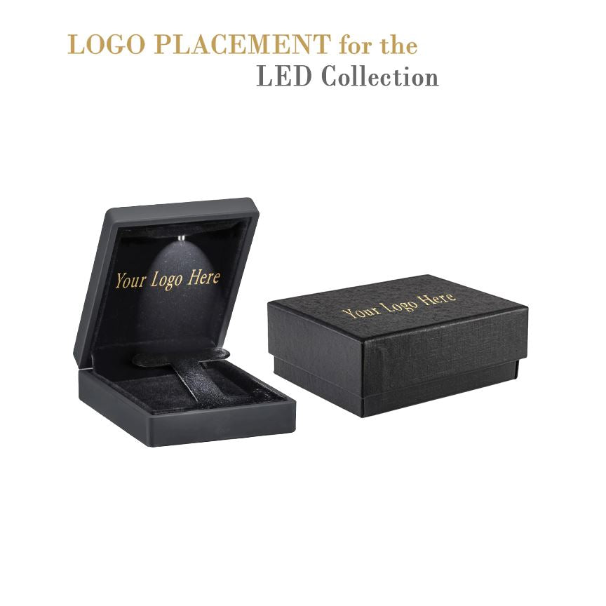 Led Earring Boxes Black LED Light Pendant Box | Brooch Gift Boxes with LED Lights Inside