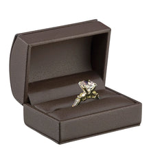 Dome Leatherette Double Ring Box with outer Bow Box , Splendor Collection Ring Allurepack
