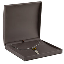 Dome Leatherette Necklace Box with outer Bow Box, Splendor Collection Necklace Allurepack