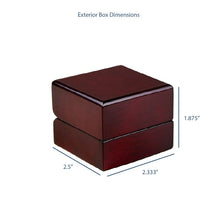 Mahogany Wood LED Ring Box With Black Interior Ring Allurepack