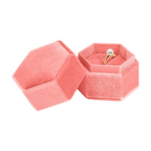 Ribbed Velvet Hexagon Ring Box, Forever Collection Ring Allurepack