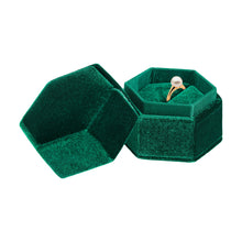 Ribbed Velvet Hexagon Ring Box, Forever Collection Ring Allurepack