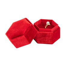 Ribbed Velvet Hexagon Ring Box, Forever Collection Ring Allurepack