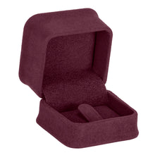 Rich Suede Ring Clip Box, Ornate Collection Ring OR12-BY Burgundy 12 allurepack