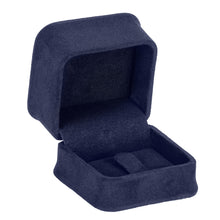 Rich Suede Ring Clip Box, Ornate Collection Ring OR12-NB Navy Blue 12 allurepack