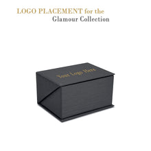 Silk Brushed Paper Double Ring/Hoop Earring/Cufflink Box, Glamour Collection Ring allurepack