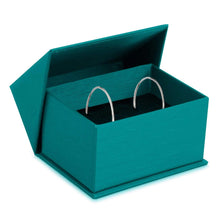 Silk Brushed Paper Double Ring/Hoop Earring/Cufflink Box, Glamour Collection Ring allurepack