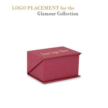 Silk Brushed Paper Double Ring/Hoop Earring/Cufflink Box, Glamour Collection Ring allurepack