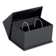 Silk Brushed Paper Double Ring/Hoop Earring/Cufflink Box, Glamour Collection Ring allurepack