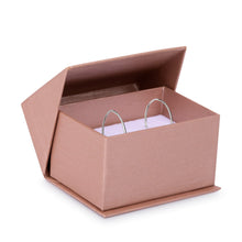 Silk Brushed Paper Double Ring/Hoop Earring/Cufflink Box, Glamour Collection Ring allurepack