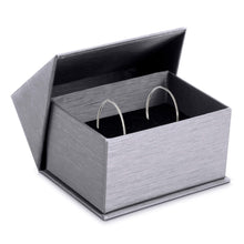 Silk Brushed Paper Double Ring/Hoop Earring/Cufflink Box, Glamour Collection Ring allurepack