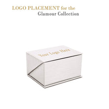 Silk Brushed Paper Double Ring/Hoop Earring/Cufflink Box, Glamour Collection Ring allurepack