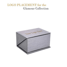 Silk Brushed Paper Double Ring/Hoop Earring/Cufflink Box, Glamour Collection Ring allurepack