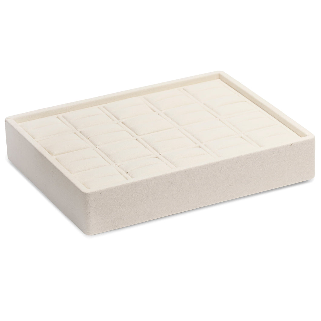 Suede Stackable 20 Ring Slot Small Jewelry Tray Showcase Tray allurepack