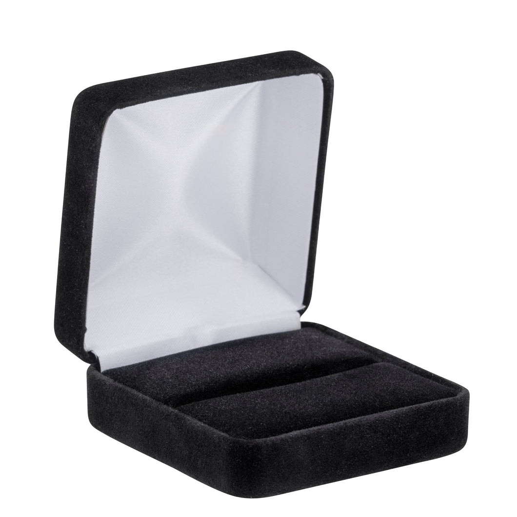 Velveteen Double Ring Box, Echelon Collection Ring EC12-BK Black 12 allurepack