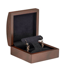 Walnut Wood Large T-Earring Box, Walnut Collection Universal Allurepack