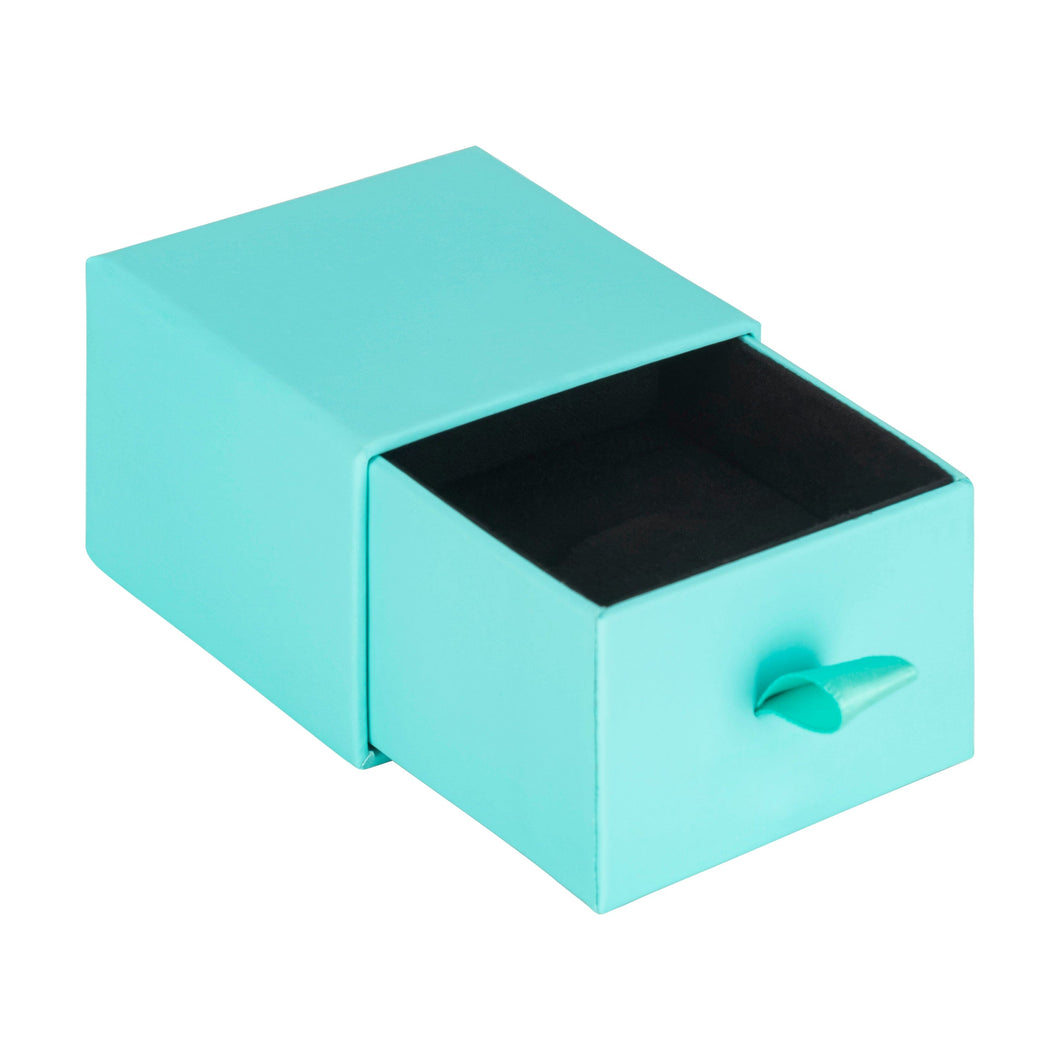 Cardboard Drawer Ring Box, Sleek Collection Ring SK10-TQ Turquoise 12 Allurepack