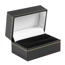 Cartier Style Double Ring Box, Vintage Collection Ring VN15-BK Black 12 allurepack