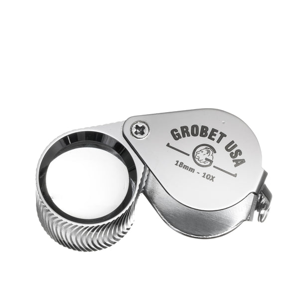 10 Jewelers Loupe Chrome Case 18mm Tow Pieces, Women's, Grey