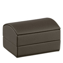 Dome Leatherette Double Ring Box with outer Bow Box , Splendor Collection Ring Allurepack