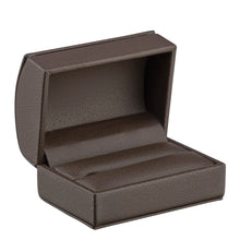 Dome Leatherette Double Ring Box with outer Bow Box , Splendor Collection Ring SP15-BN Brown 12 Allurepack