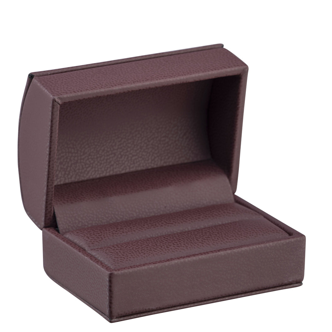 Dome Leatherette Double Ring Box with outer Bow Box , Splendor Collection Ring SP15-BY Burgundy 12 Allurepack