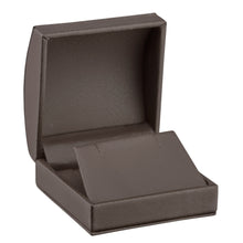 Dome Leatherette Medium Earring/Pendant Box with outer Bow Box, Splendor Collection Pendant SP30-BN Brown 12 Allurepack
