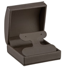 Dome Leatherette T-Bar Earring Box with outer Bow Box, Splendor Collection Earring SP25-BN Brown 12 Allurepack