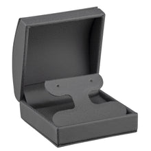 Dome Leatherette T-Bar Earring Box with outer Bow Box, Splendor Collection Earring SP25-GR Grey 12 Allurepack
