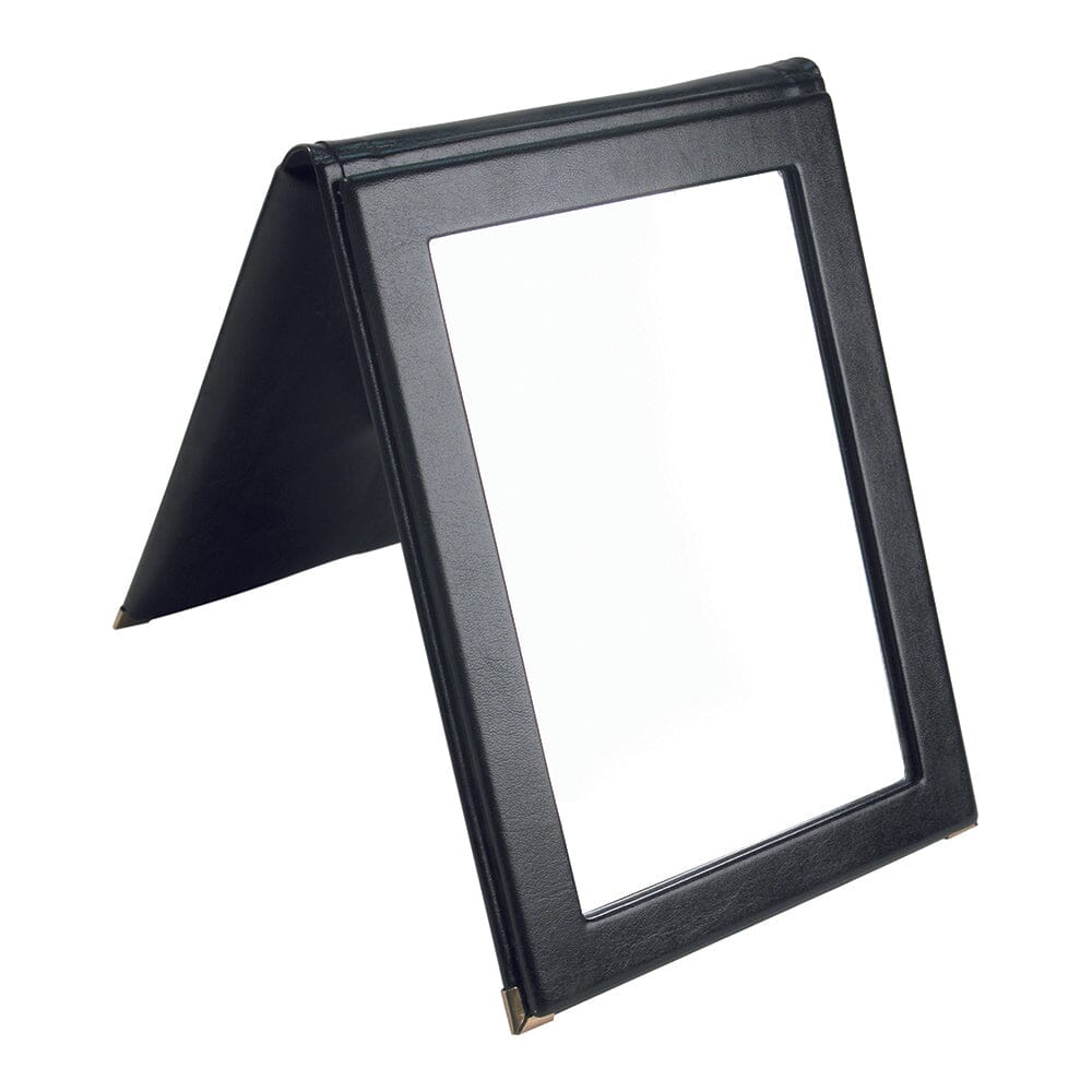 Faux Leather Snap Folding Mirror - Black mirrors Allurepack