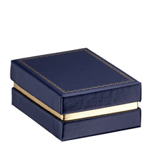 Gold Accented Cardboard Pendant/Earring Box, Legacy Collection Pendant LE30-NB Navy Blue 12 allurepack