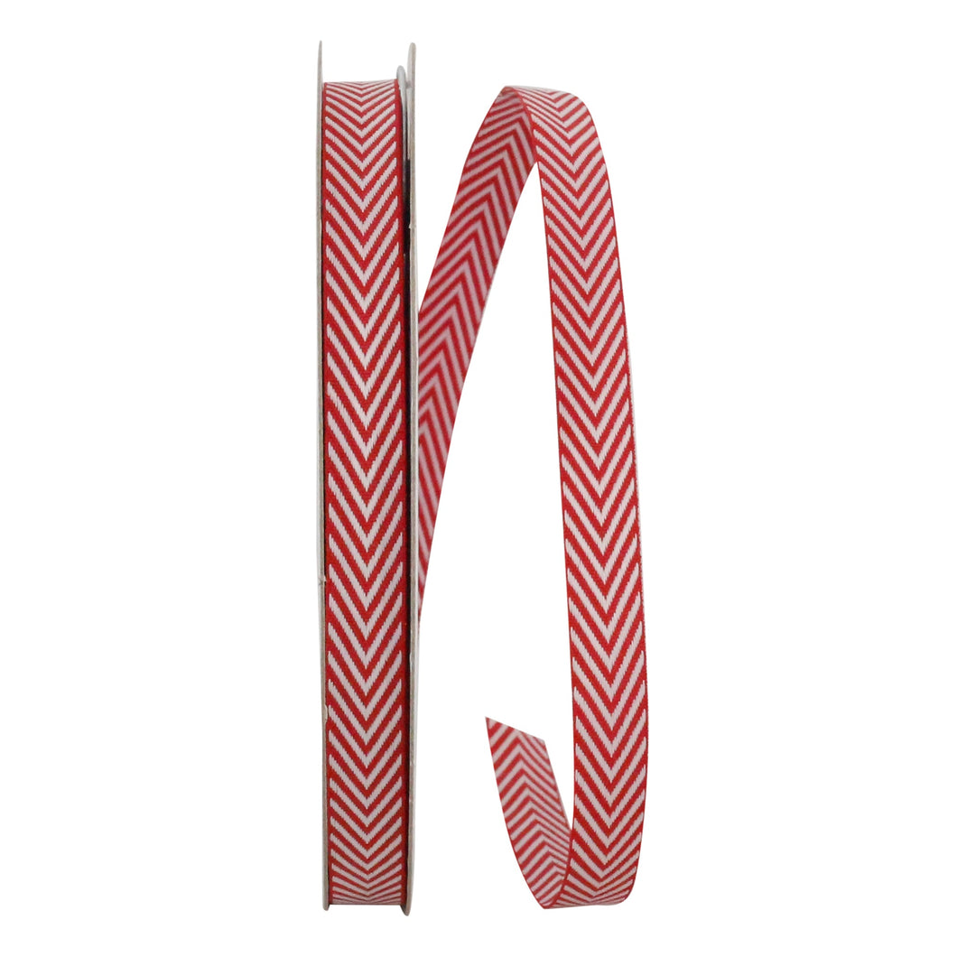 Holiday Herringbone Candy Cane Ribbon - Red/White Holiday Ribbon Allurepack