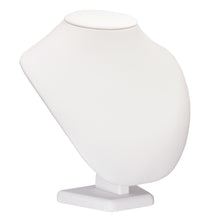 Large 8" Round Neck, Allure Leatherette Display Collection Neck D823-WT White 1 allurepack