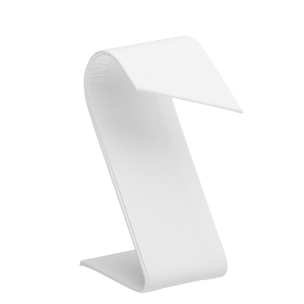 Large Sliced Foldover Earring Stand, Allure Leatherette Display Collection Earring D253-WT White 1 allurepack