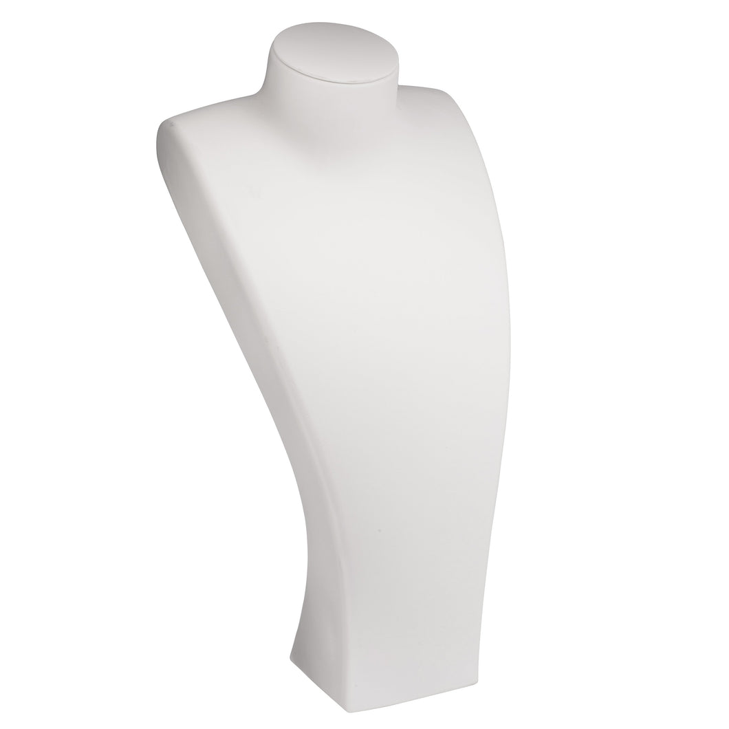 Large Tall Neck, Allure Leatherette Display Collection Neck D854-WT White 1 allurepack