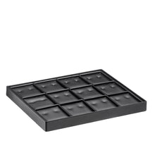 Lightweight Stackable 12 Earring Tray, Allure Leatherette Display Collection Tray DQ22-BK Black 1 allurepack