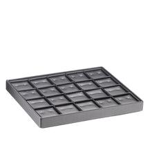 Lightweight Stackable 20 Earring Tray, Allure Leatherette Display Collection Tray DQ20-GR Steel Grey 1 allurepack