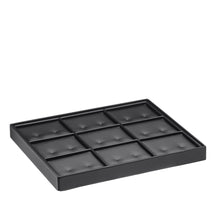 Lightweight Stackable 9 Earring / Pendant Tray, Allure Leatherette Display Collection Tray DQ29-BK Black 1 allurepack