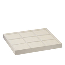 Lightweight Stackable 9 Earring / Pendant Tray, Allure Leatherette Display Collection Tray DQ29-CR Cream 1 allurepack