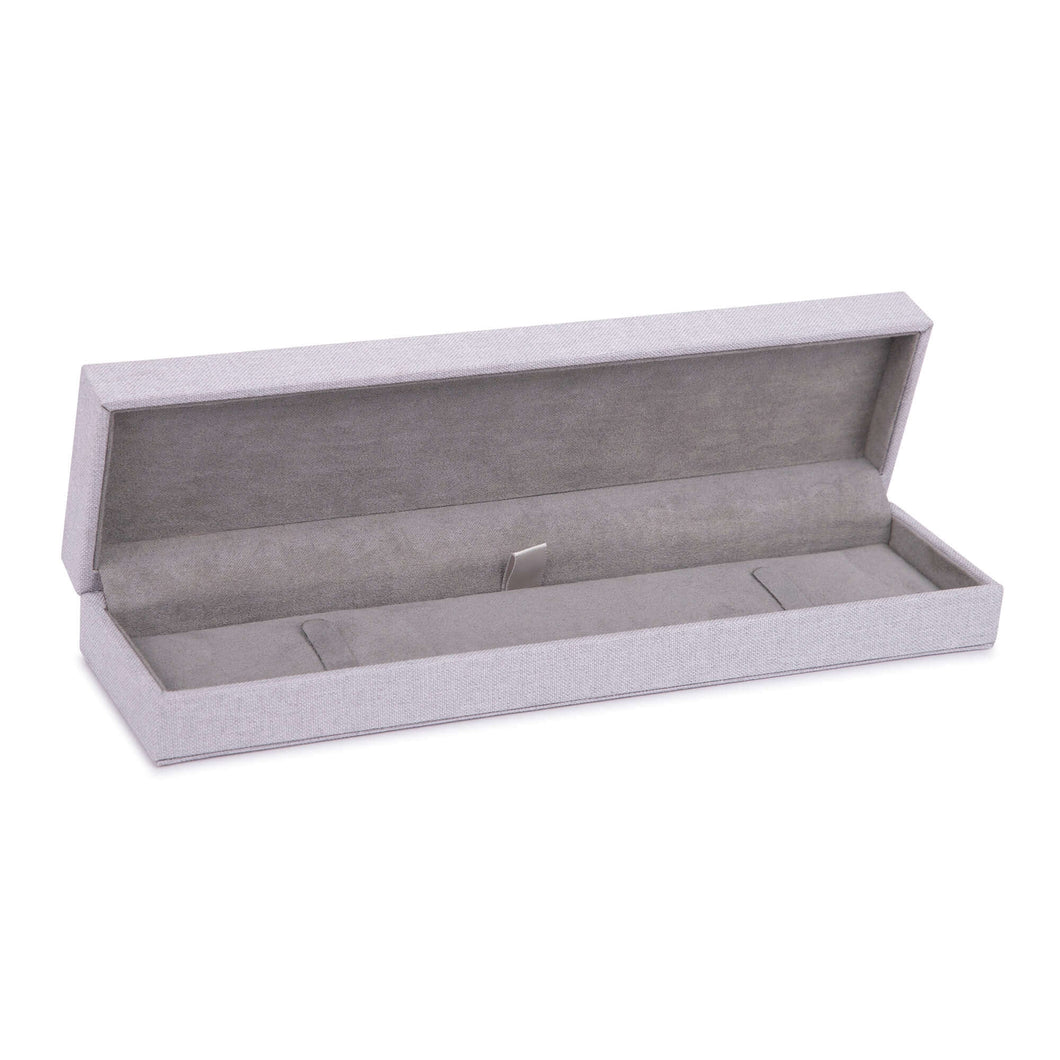 Linen Weave Bracelet Box, Woven Collection Bracelet WO40-GR Grey 12 allurepack