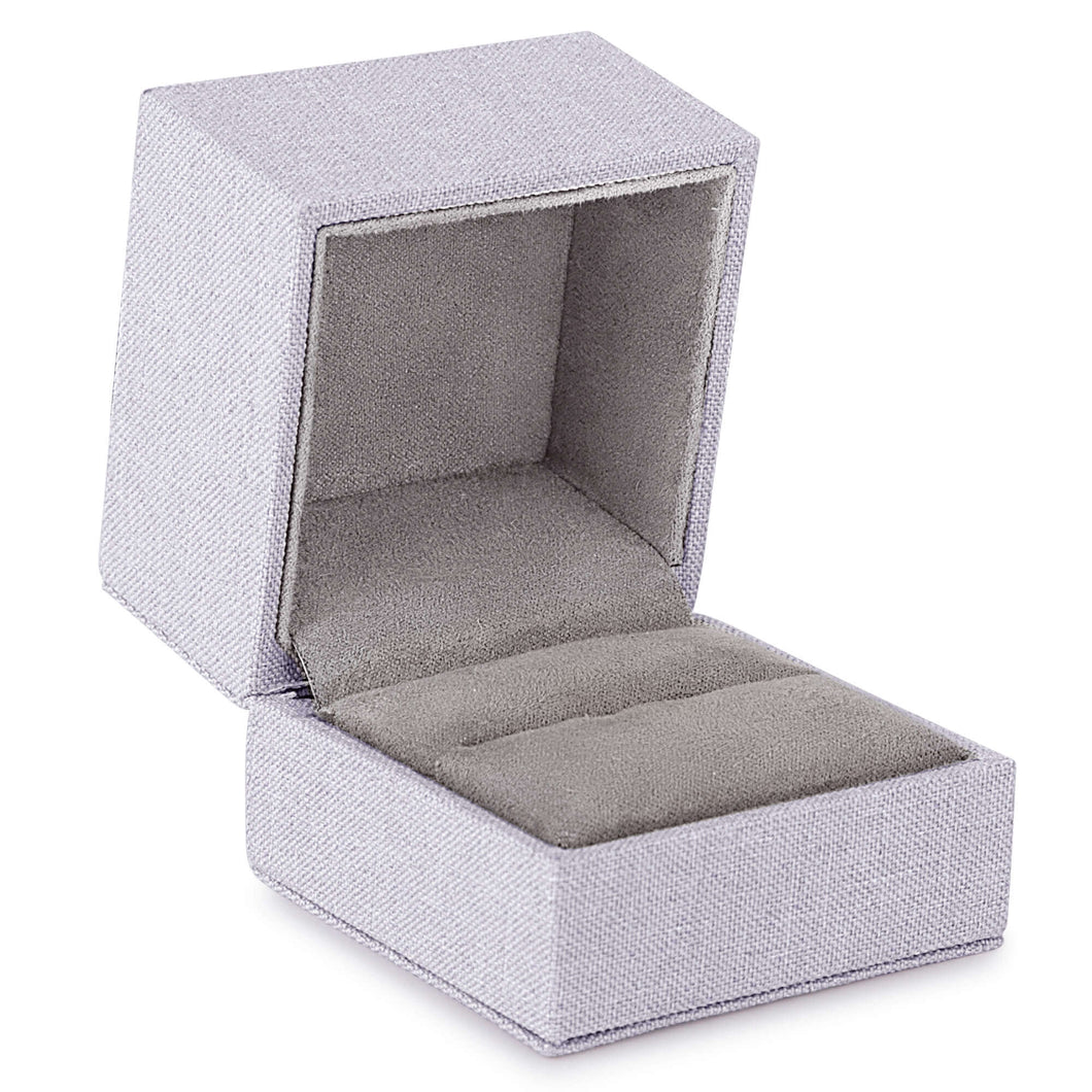 Linen Weave Ring Box, Woven Collection Ring WO10-GR Grey 12 allurepack