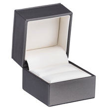 Luxury Leather with Stitch Ring Box, Opulent Collection ring OP10-CG Charcoal Grey 12 allurepack