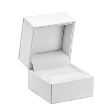 Luxury Leather with Stitch Ring Box, Opulent Collection ring OP10-WT White 12 allurepack